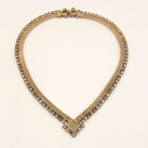 𝅺GOLD Pointed Choker with faux Diamonds
